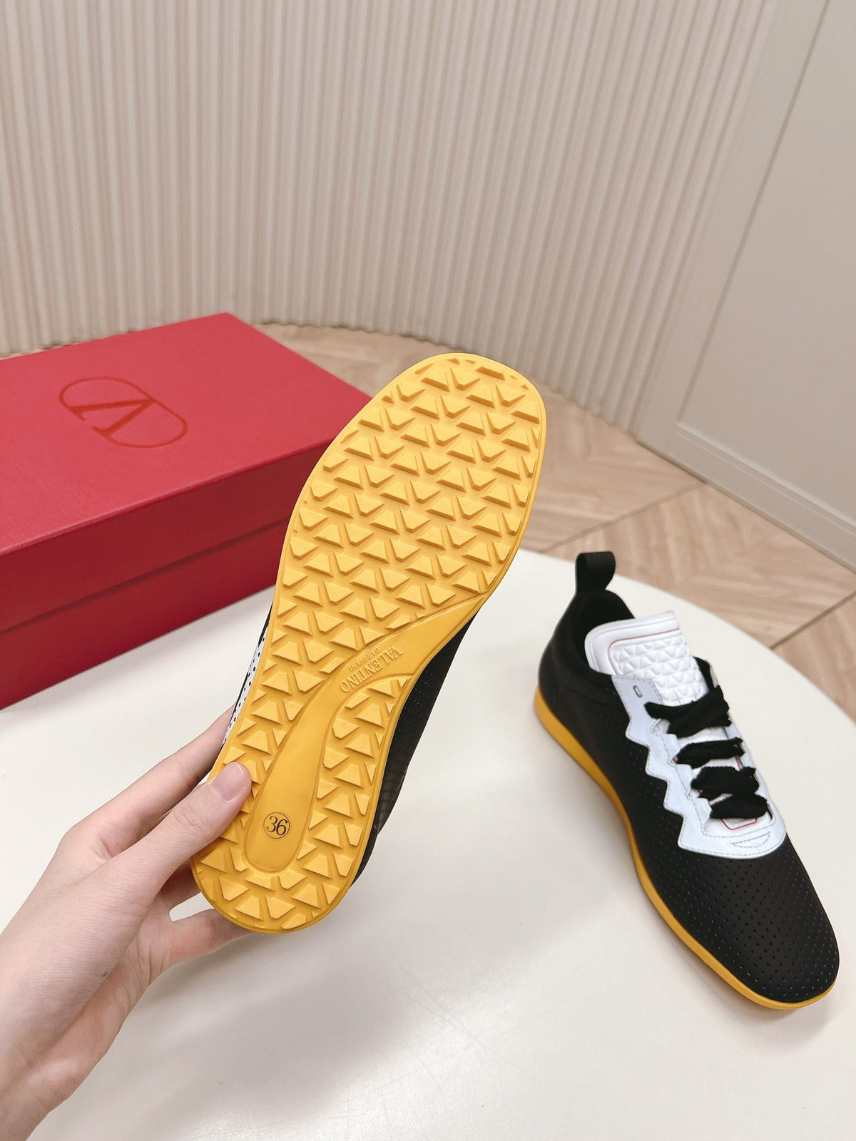 Chromathon Sneaker In Black Perforated Lambskin 104151