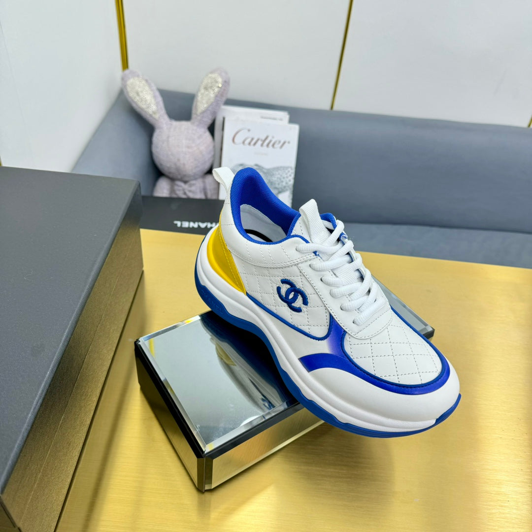 CC 26s Metallic Casual Sneakers White Blue Mesh Leather 981388
