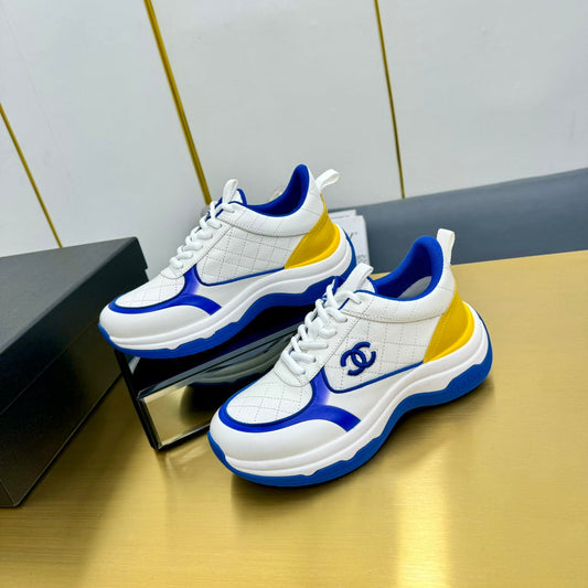 CC 26s Metallic Casual Sneakers White Blue Mesh Leather 981388