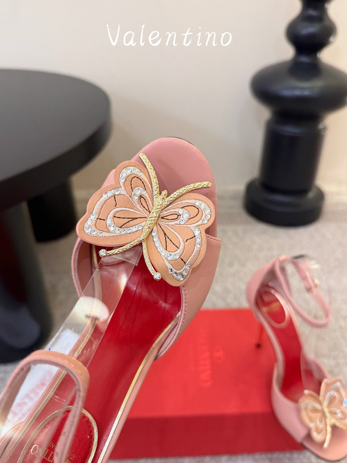 VT 26s Flutterby Kidskin Sandal 10.5cm Light Pink Sheepskin 104733