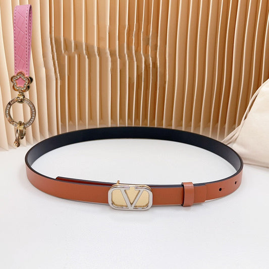 Silver Vlogo and Gold Hardware Buckle Tan Black Calfskin 20mm