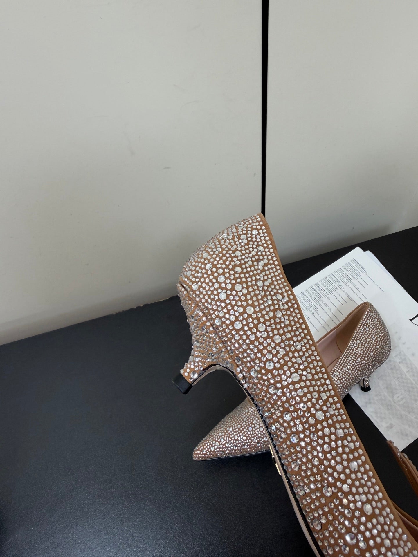CD 26s Pointed-Toe High Heels 35mm In Nude Suede Crystal