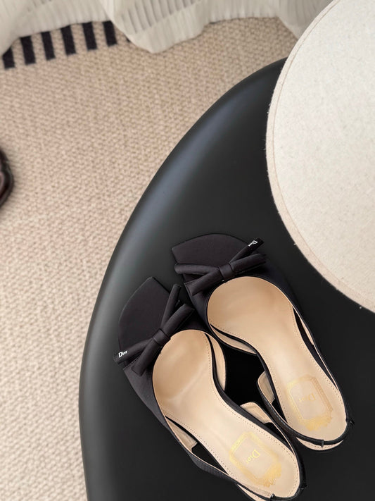CD SS26 Mary Jane Sandals 8.5cm Beige Black Silk 605816