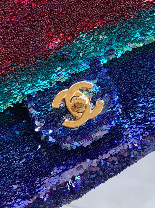 Flap Bag Mini 21cm Multicolor Sequin