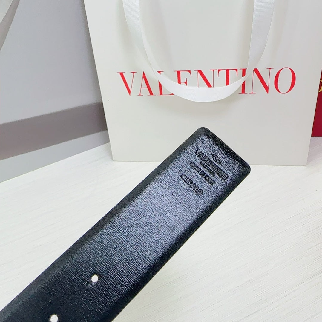 VLOGO SIGNATURE REVERSIBLE BELT 40MM ROSE BLACK GOLD CALFSKIN GOLD BUCKLE