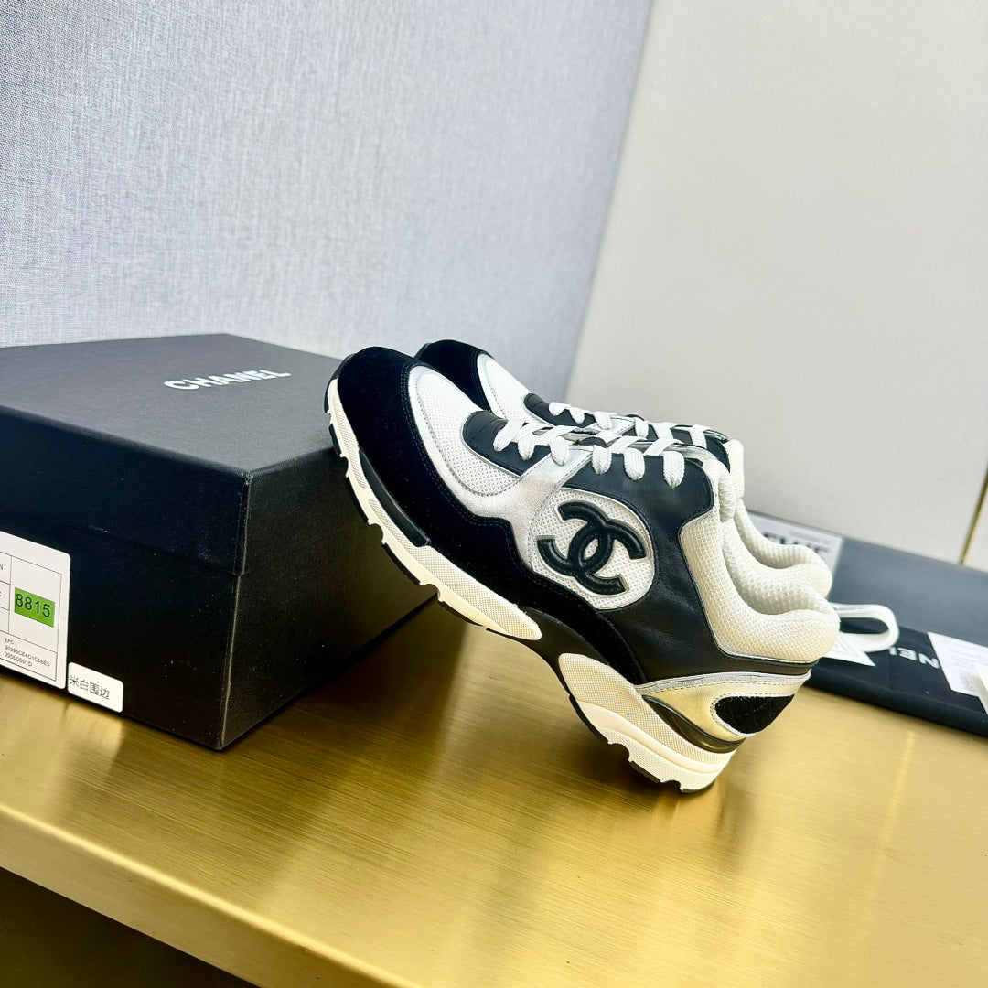 CC 26s Metallic Casual Sneakers Black White Mesh Leather 981006
