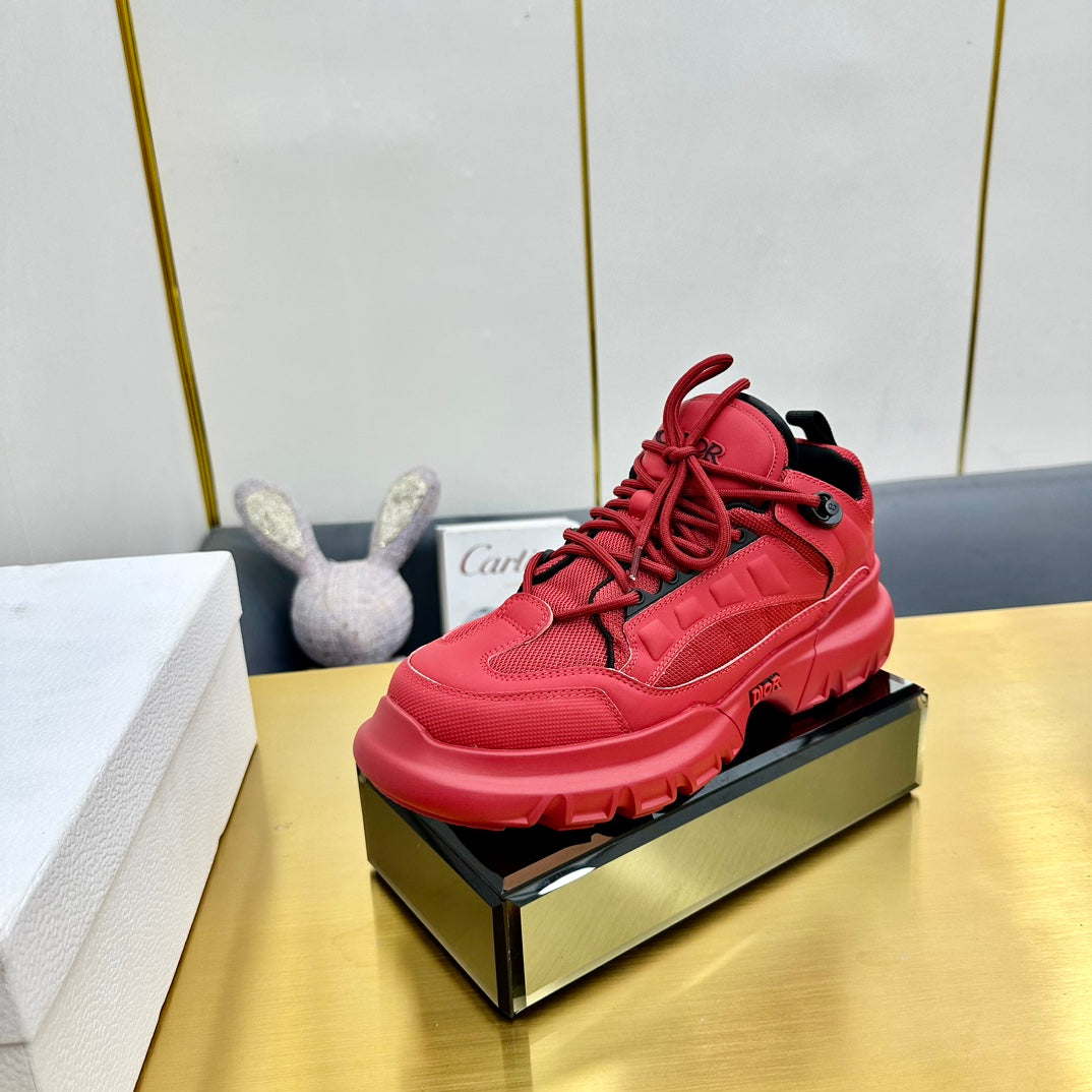 CD Sneaker 50mm In Red Cowhide And Mesh Fabric 111467