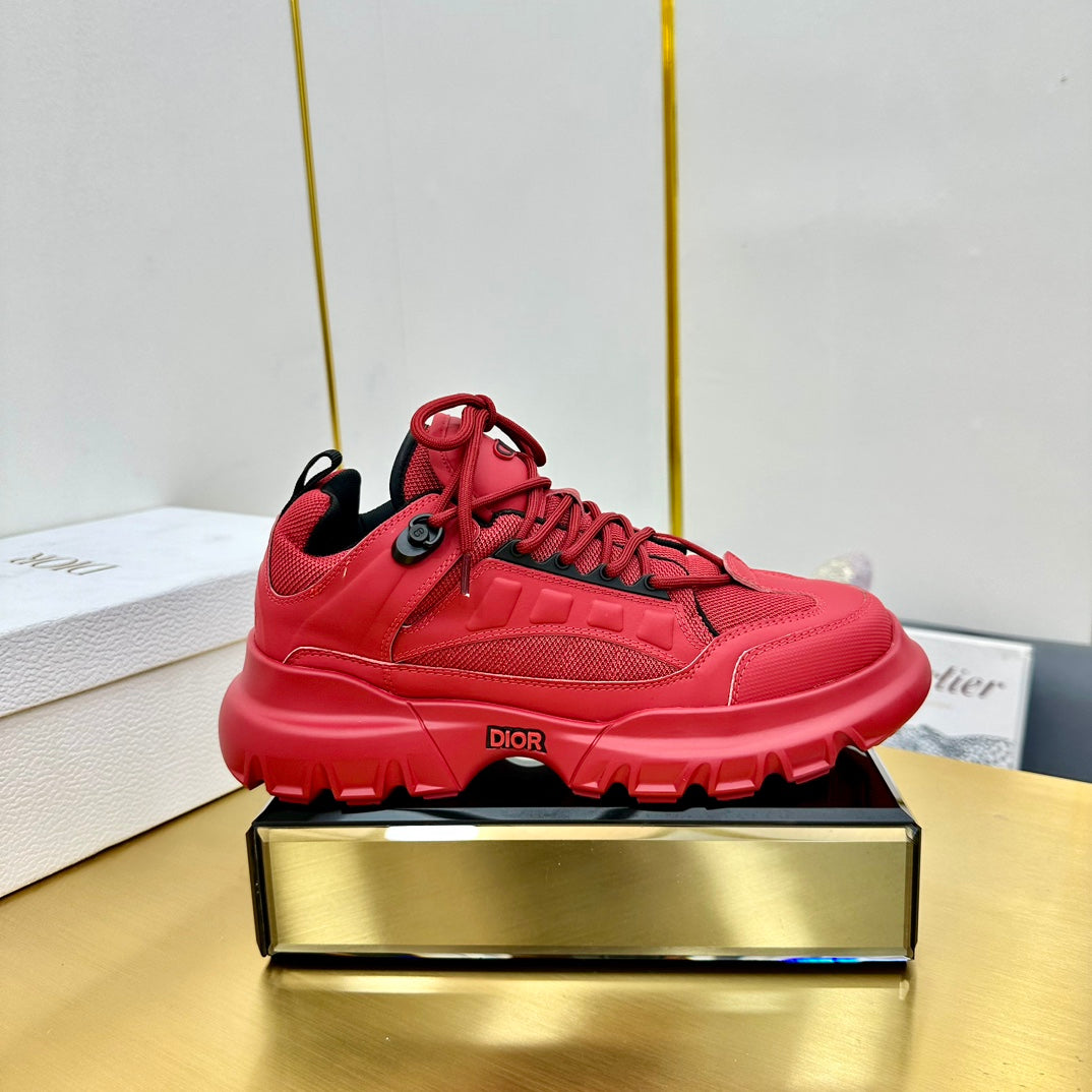 CD Sneaker 50mm In Red Cowhide And Mesh Fabric 111467