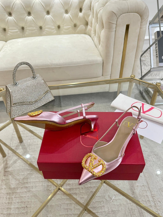 VT Vlogo Signature Pink Slingback Cowhide
