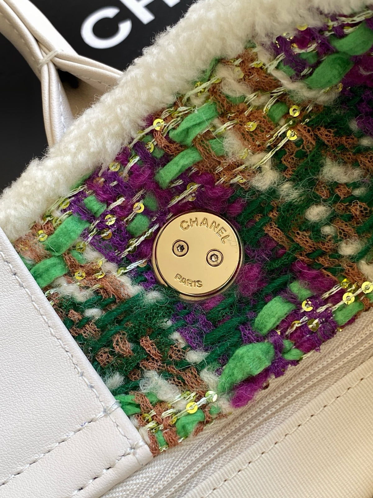 CC 2025 Bag Multicolor Tweed Fabric Leather