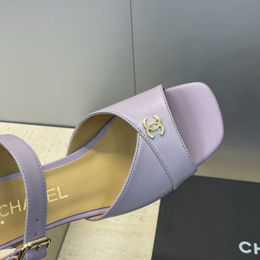 CC 26 Heeled Sandal 45mm Purple Beige Sheepskin 607475
