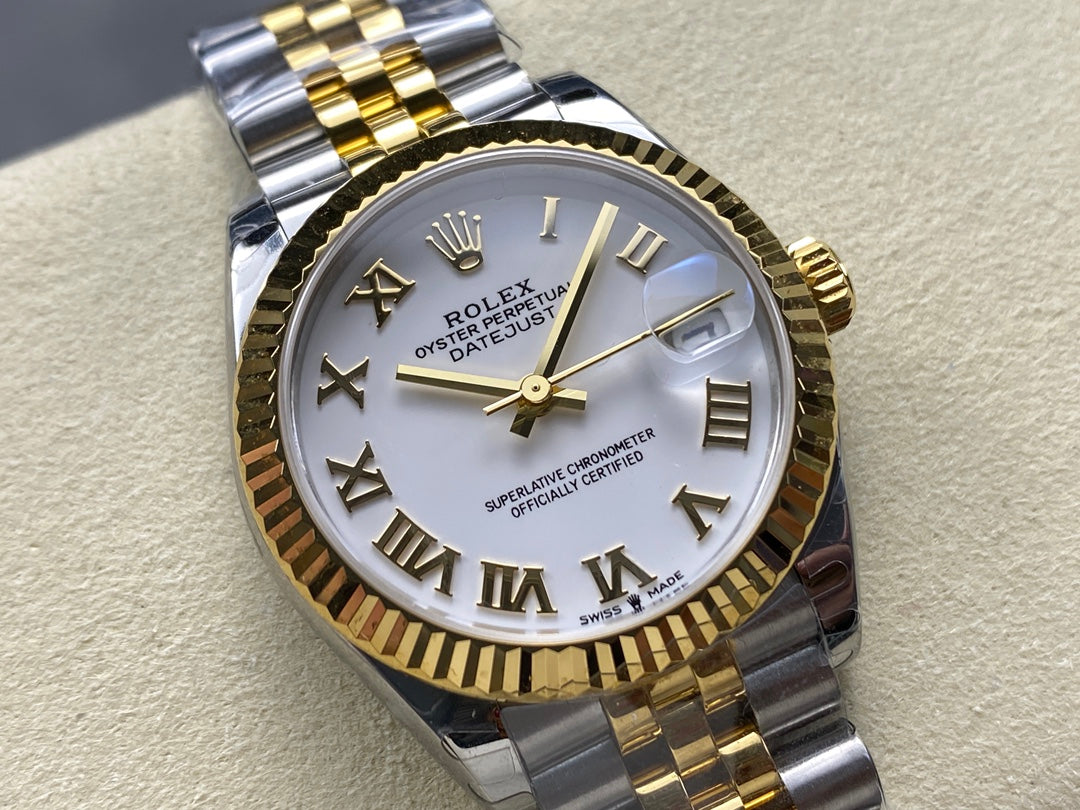 Datejust 31mm Yellow Gold Steel White Dial