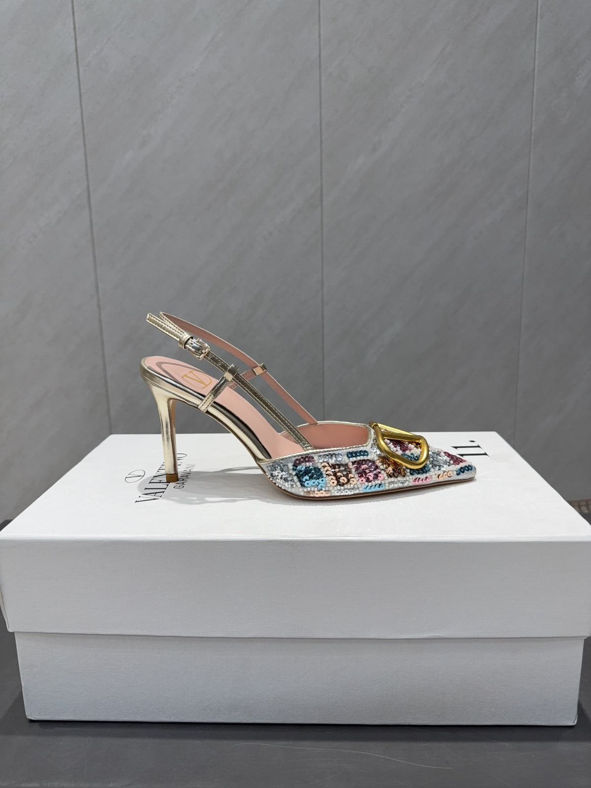 VT 26s Slingback 80 Multicolor Metallic Snake Skin 613876