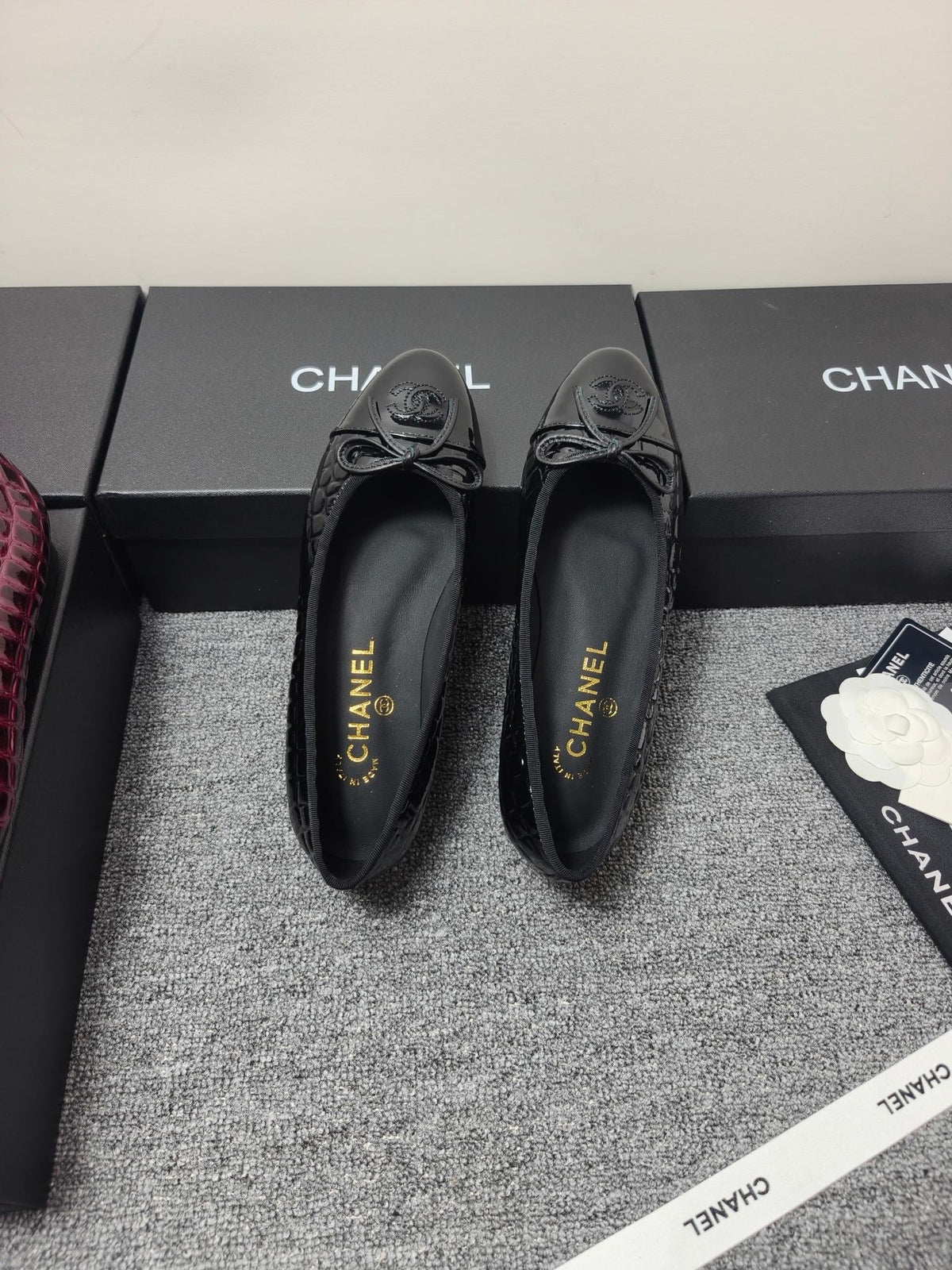 Chanel 2026 Crocodile Embossed Ballet Flat Glossy Calfskin 855991