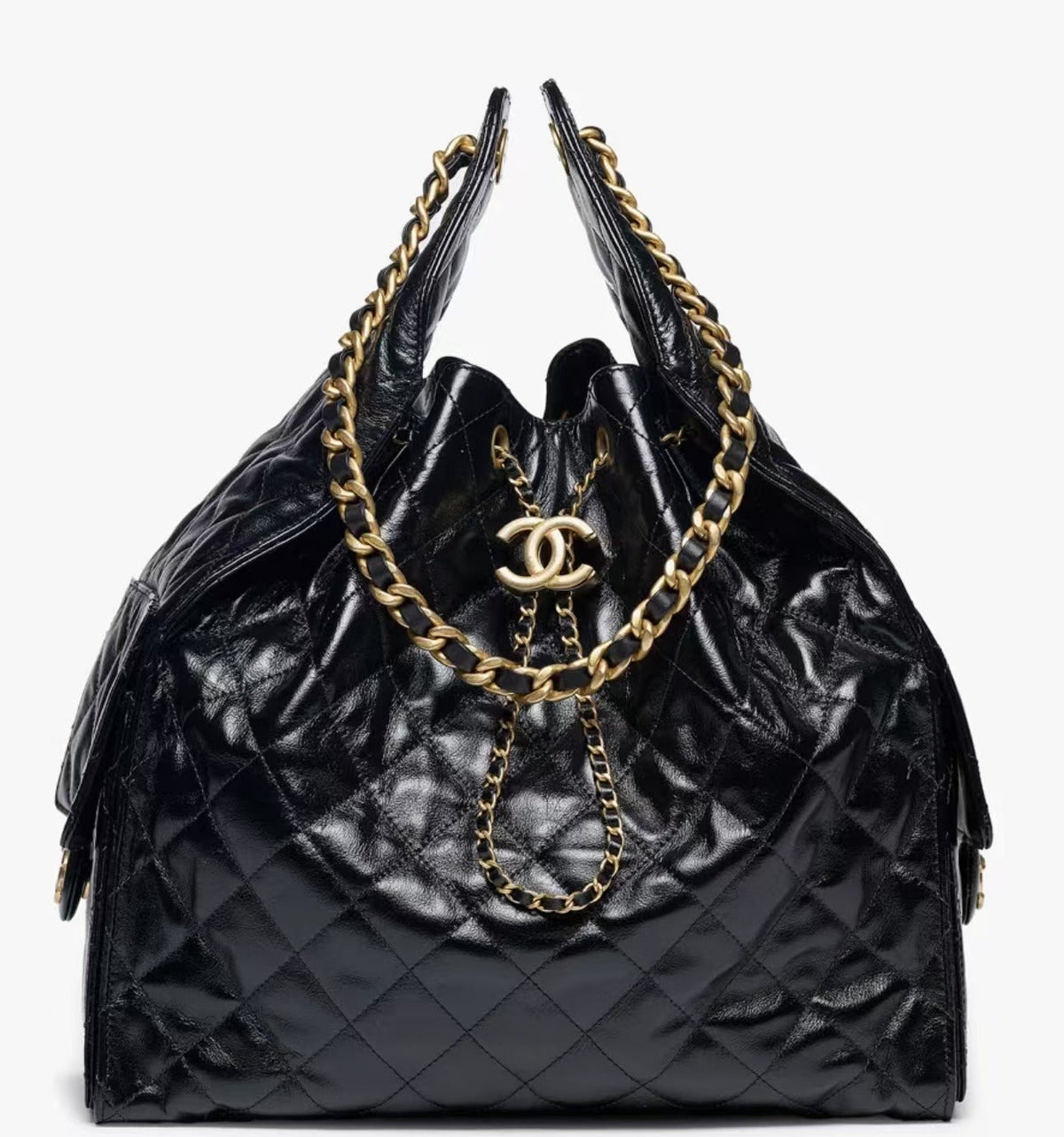 CC 25C Hobo Bags 40cm Black Calfskin