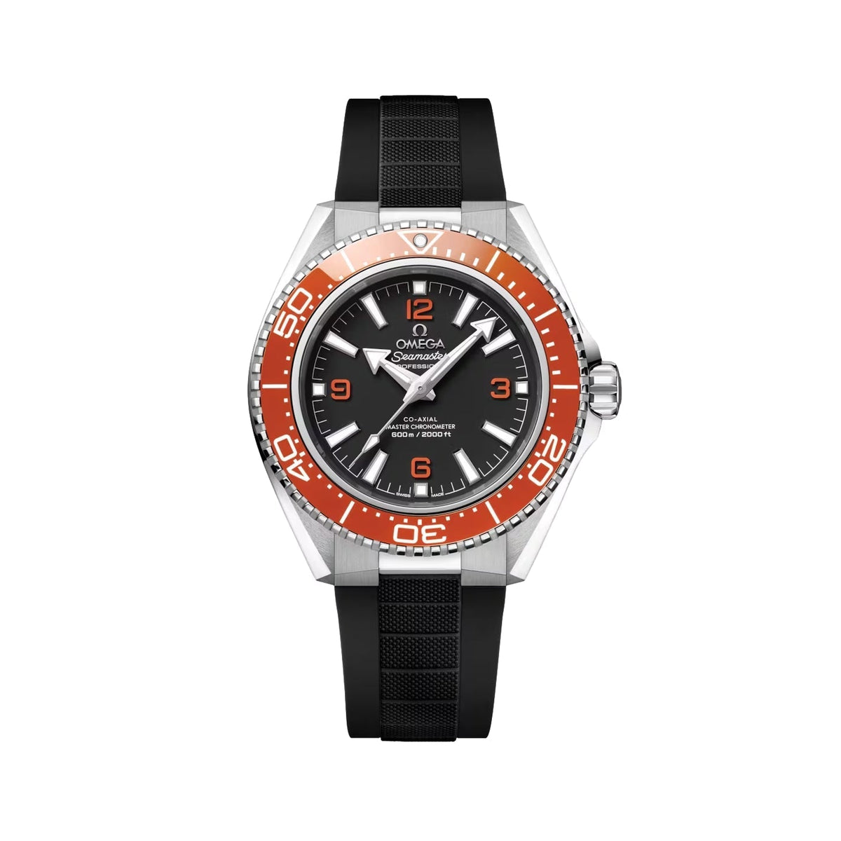 Seamaster Planet Ocean 600M 42mm - Black and Orange on Black Rubber Strap