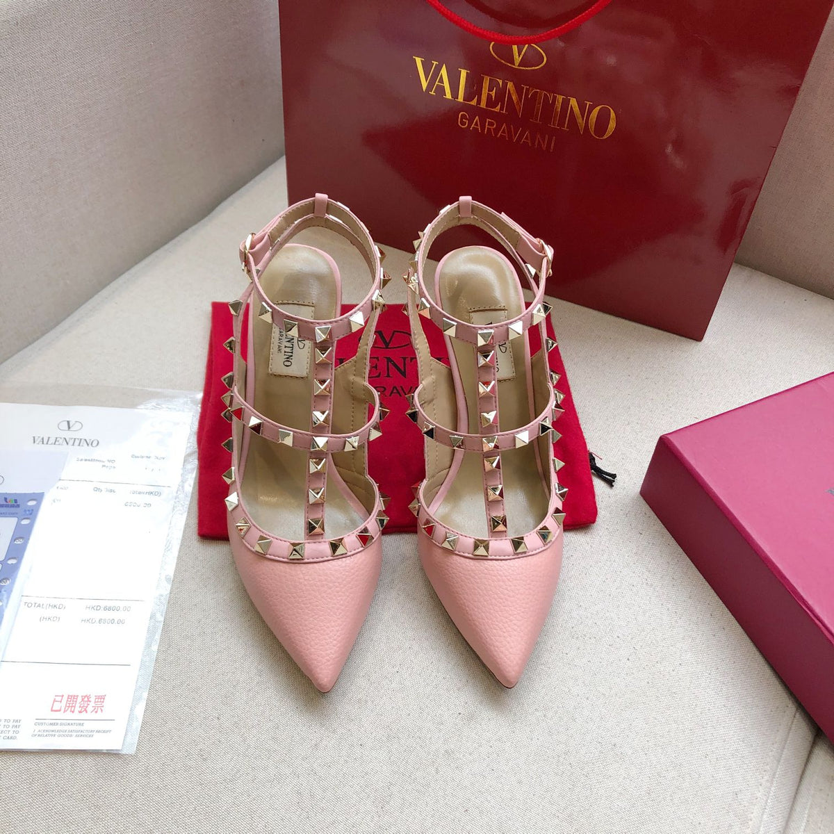 Valentino Rockstud Caged Pump Leather