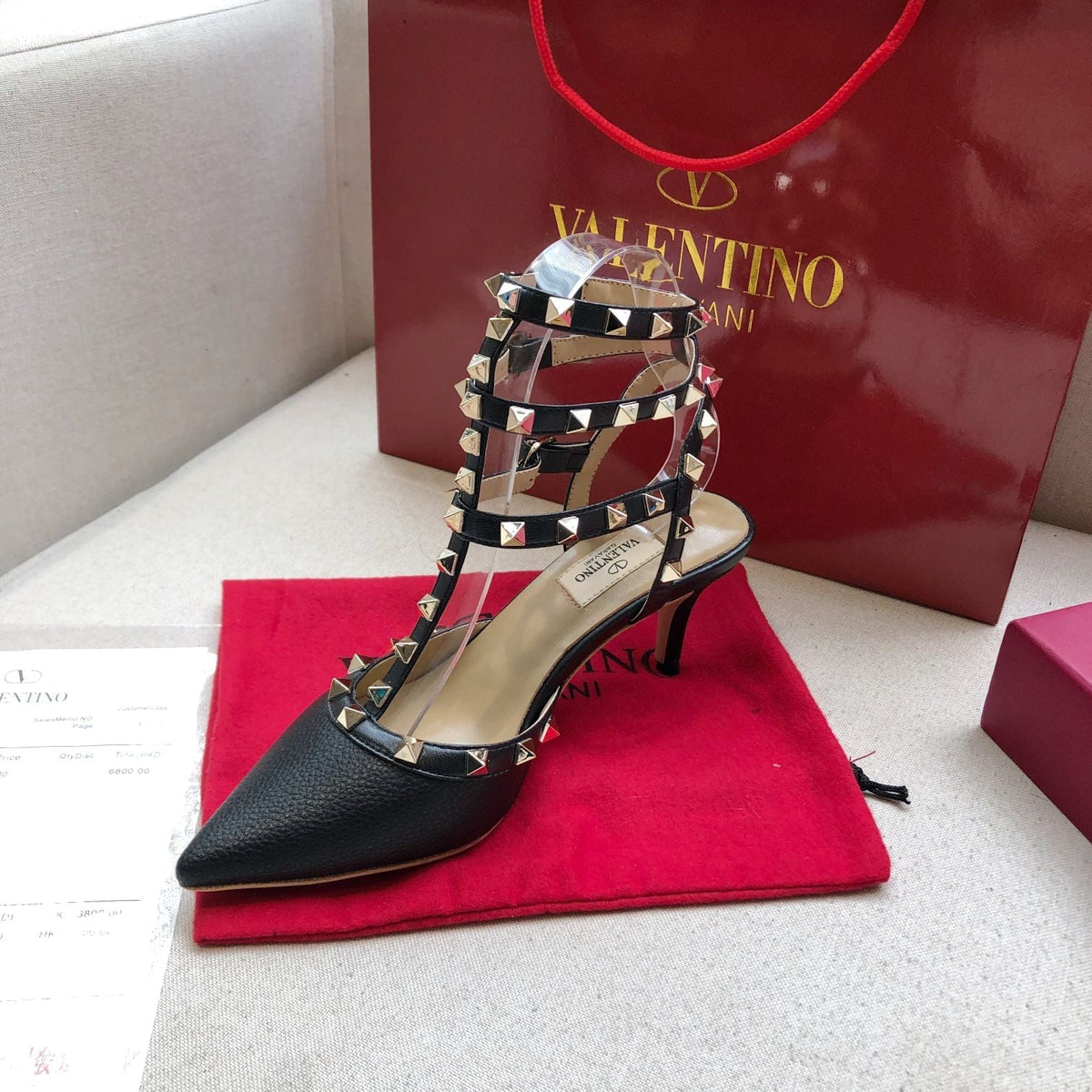 Valentino Rockstud Caged Pump Leather