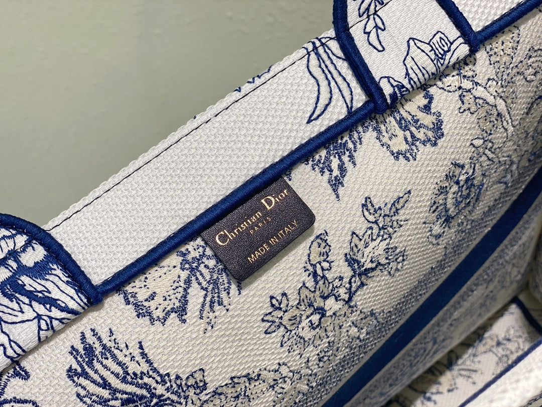Large CD Book Tote 42cm Jardin Botanique Blue