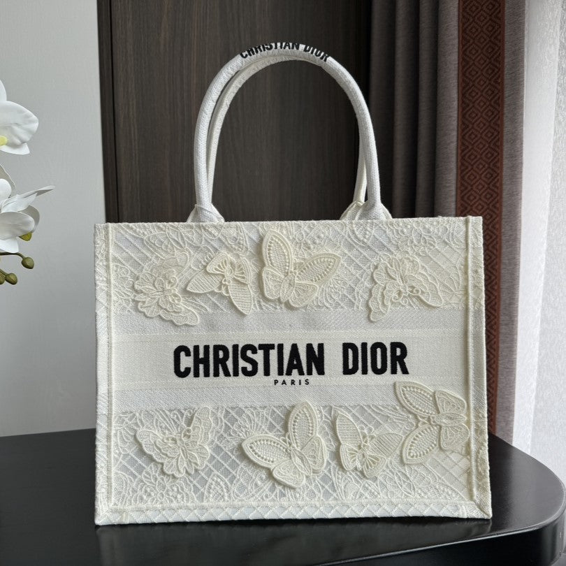 Medium CD Book Tote 36cm Butterfly Zodiac White
