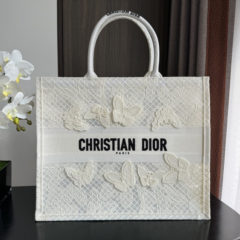 Large CD Book Tote 42cm Butterfly Zodiac White