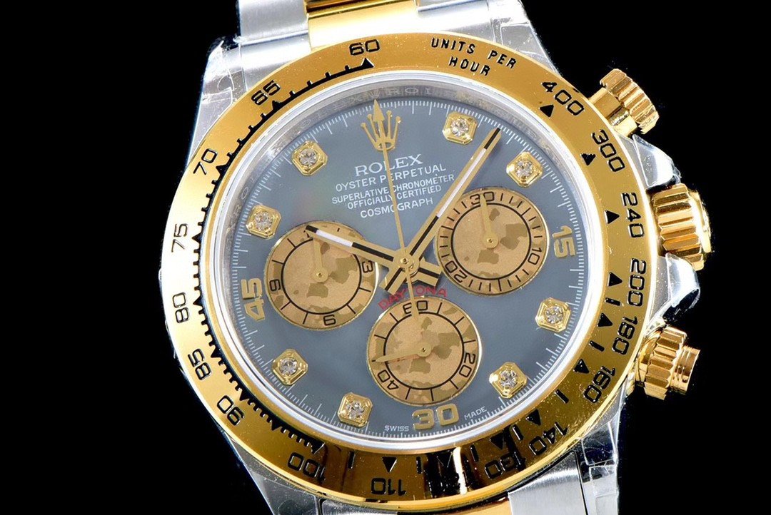 DAYTONA GOLD STEEL CUSTOM MOP DIAL DIAMOND NUMERALS