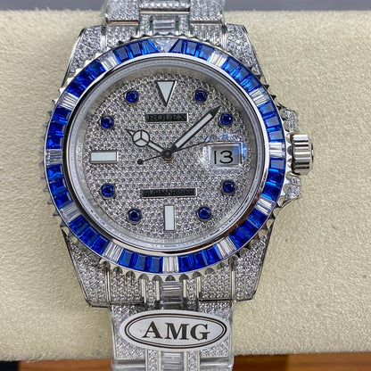 Rolex Submariner Date Blue Full Diamond
