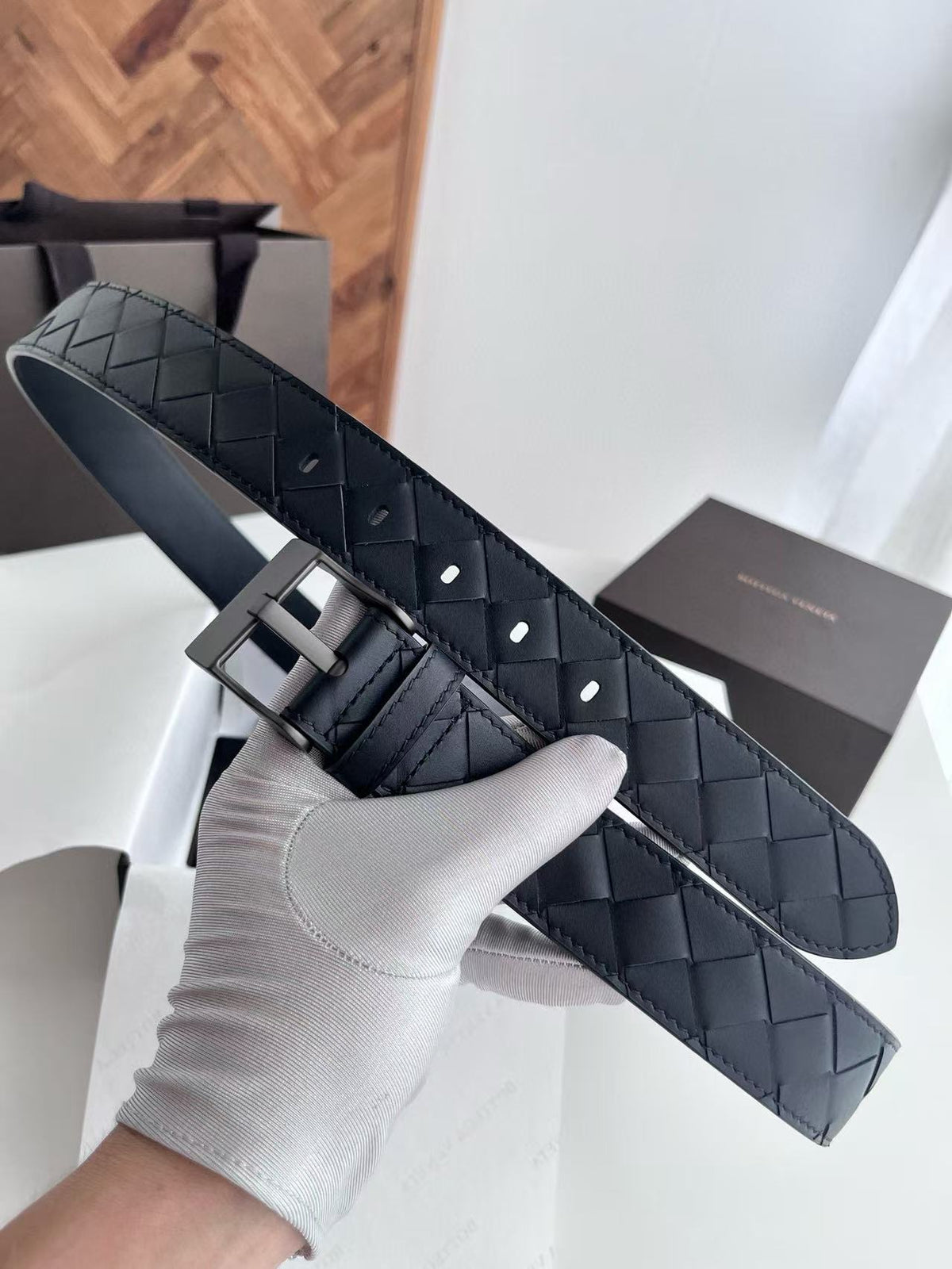 BV Watch Belt 35mm Black Cafskin HW