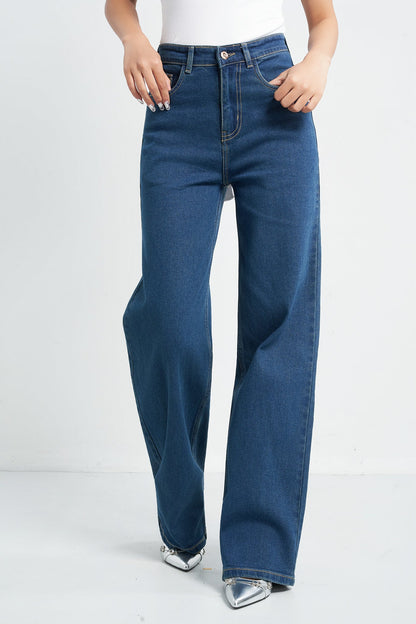 Wide Leg High Rise Jeans
