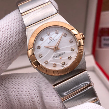 CONSTELLATION 27MM QUARTZ ROSE GOLD BEZEL MOTHER OF PEARL DIAL