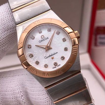 CONSTELLATION 27MM QUARTZ ROSE GOLD BEZEL MOTHER OF PEARL DIAL