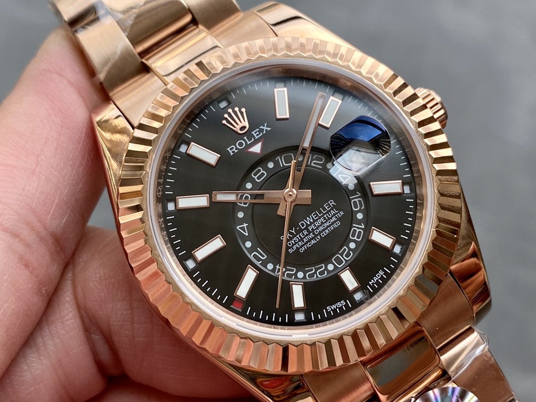 SKY-DWELLER 42 ROSE GOLD BLACK DIAL
