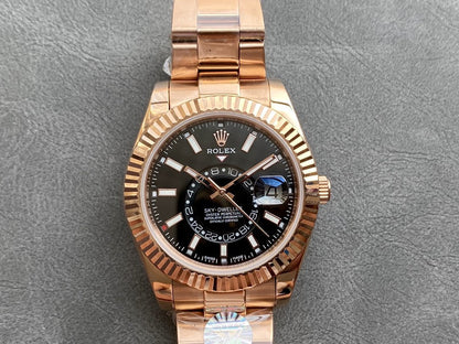 SKY-DWELLER 42 ROSE GOLD BLACK DIAL