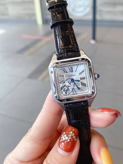 SANTOS DE CARTIE QUARTZ 28MM STEEL CASE
