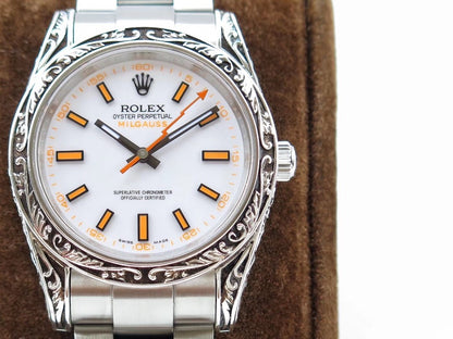 MILGAUSS 40 HAND ENGRAVED CASE WHITE DIAL