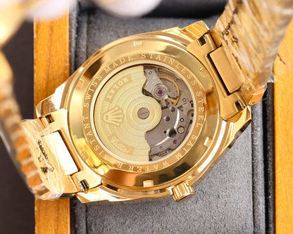 DATEJUST 41MM SMOOTH BEZEL GOLD CASE DIAMOND NUMERALS