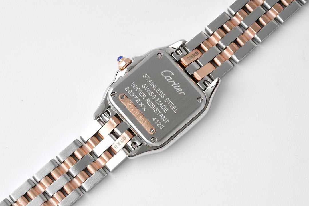 PANTHERE DE CARTIE 22MM QUARTZ ROSE GOLD STEEL WHITE DIAL