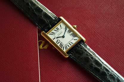 TANK MUST DE SOLO 30MM GOLD CASE LEATHER STRAP