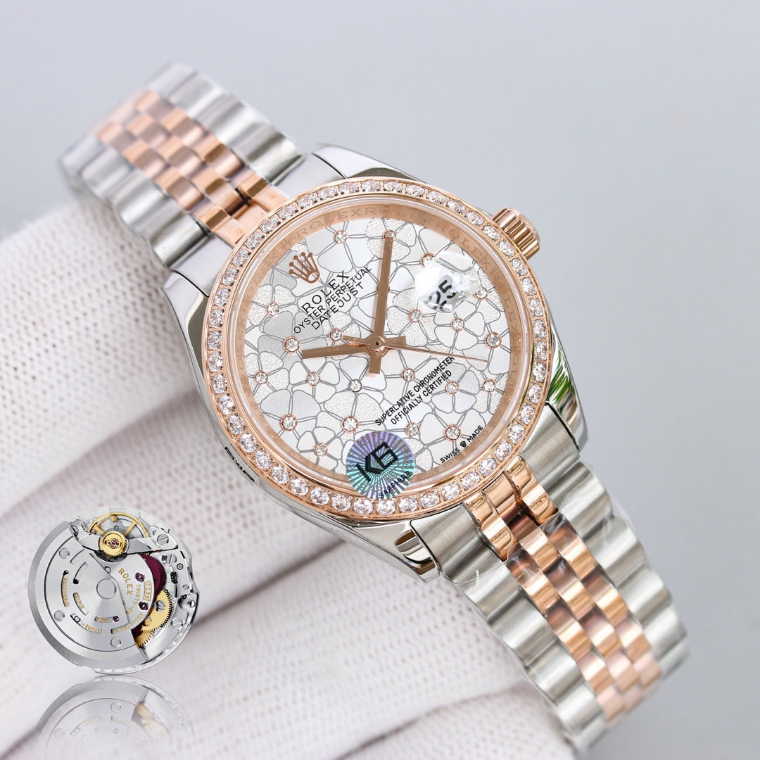 DATEJUST 31 TWO-TONE PINK GOLD STEEL GREY DIAL
