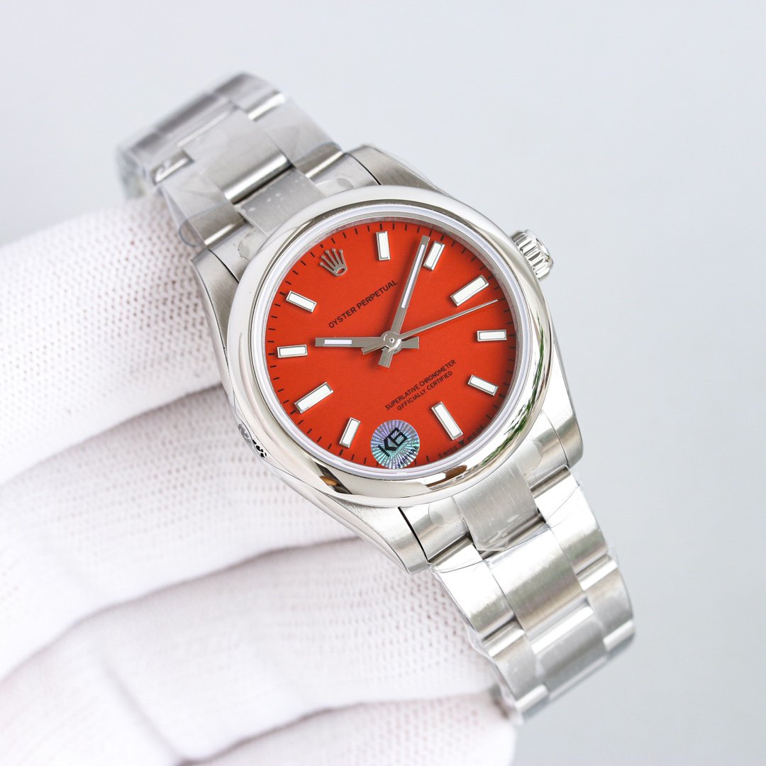 OYSTER PERPETUAL 31MM RED DIAL