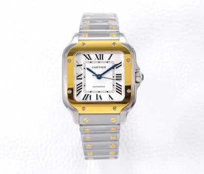 SANTOS LADY 35.1MM AUTOMATIC GOLD STEEL (BEST VERSION)