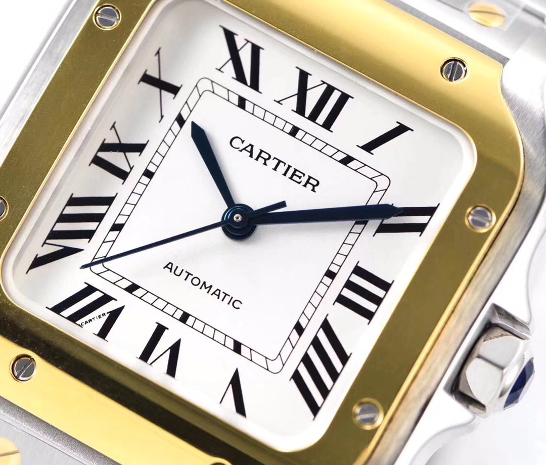 SANTOS LADY 35.1MM AUTOMATIC GOLD STEEL (BEST VERSION)
