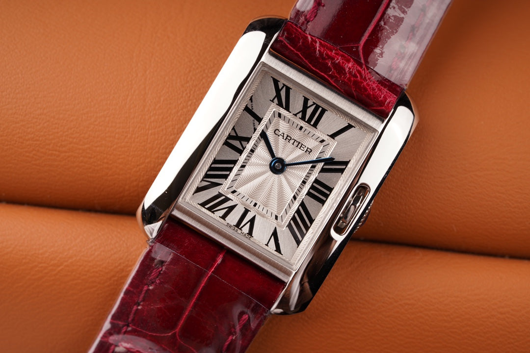 TANK ANGLAISE STEEL RED LEATHER