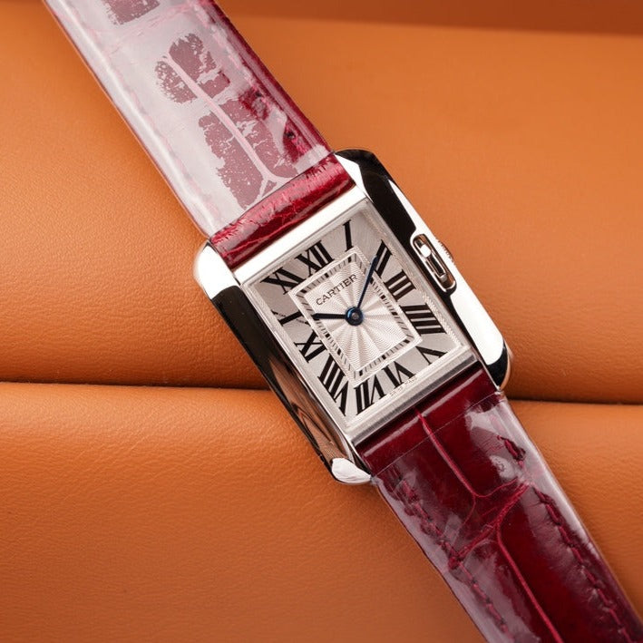 TANK ANGLAISE STEEL RED LEATHER