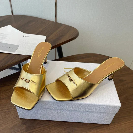 Dior 26 Sandal 70mm Gold in Cowhide 727962