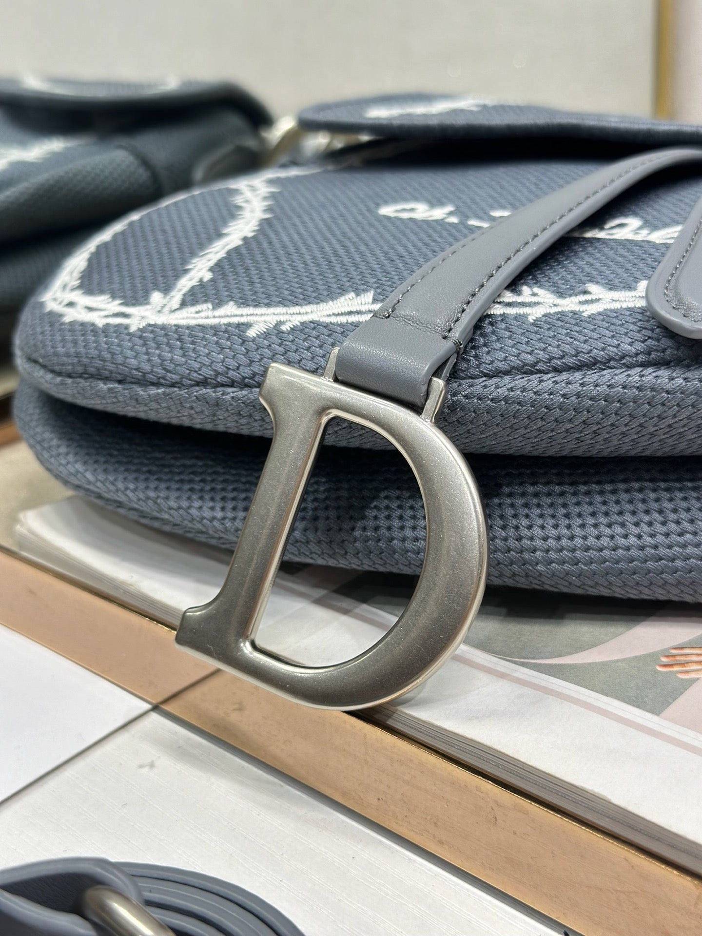 CD Saddle Bag 25.5cm Gray in Denim 288056