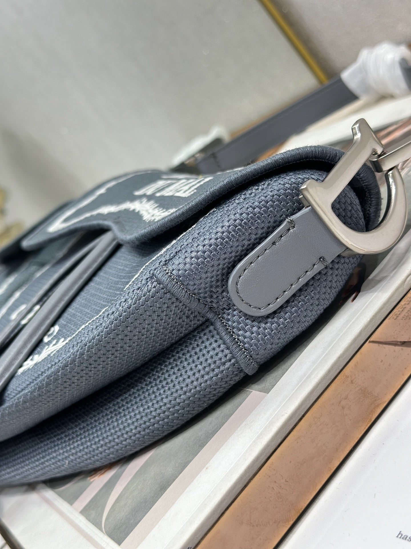 CD Saddle Bag 25.5cm Gray in Denim 288056