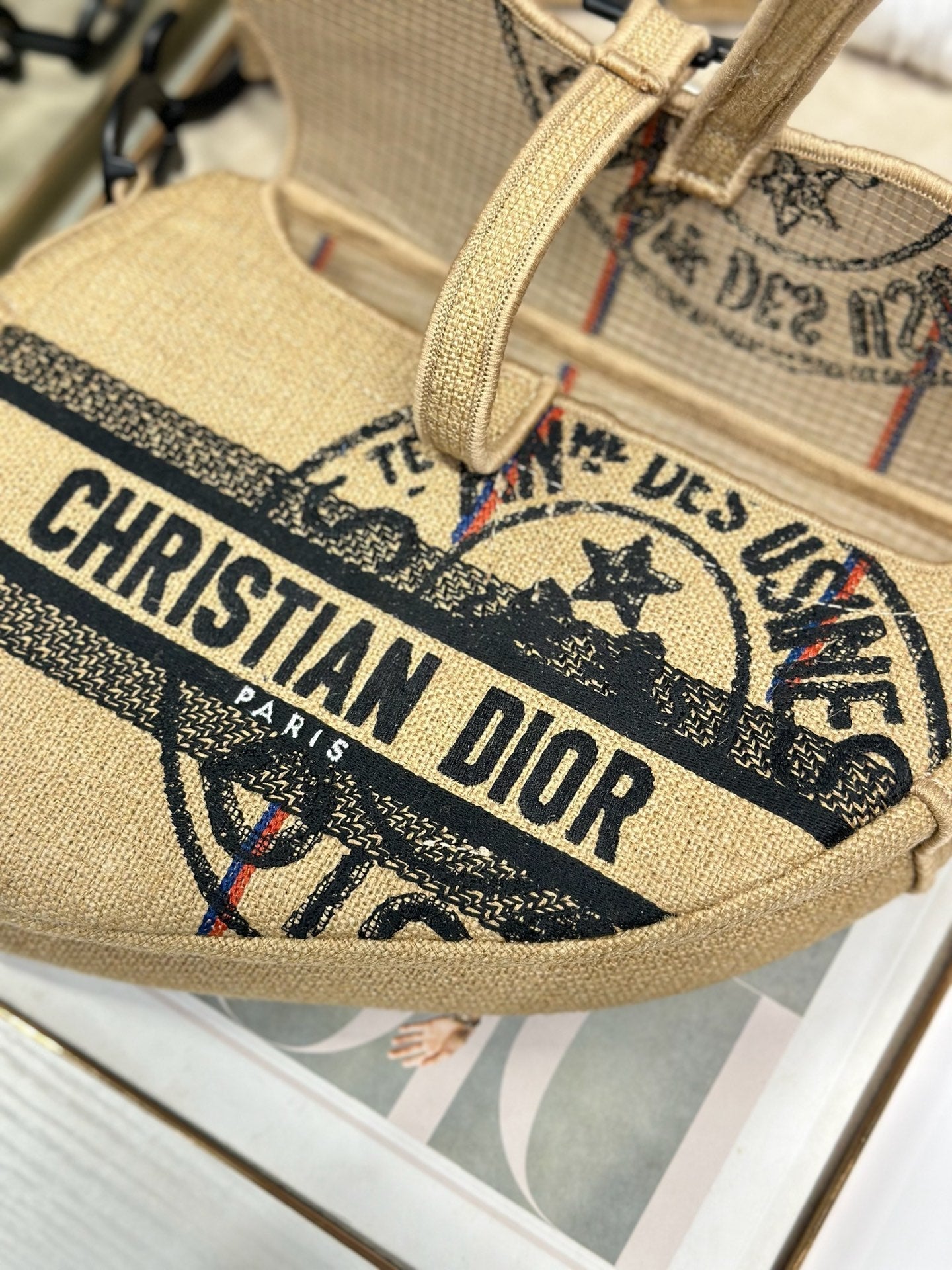 CD Saddle Bag 25.5cm Natural Beige in Denim 288070