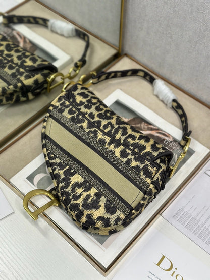 CD Saddle Bag 25.5cm Beige Black in Denim 288068
