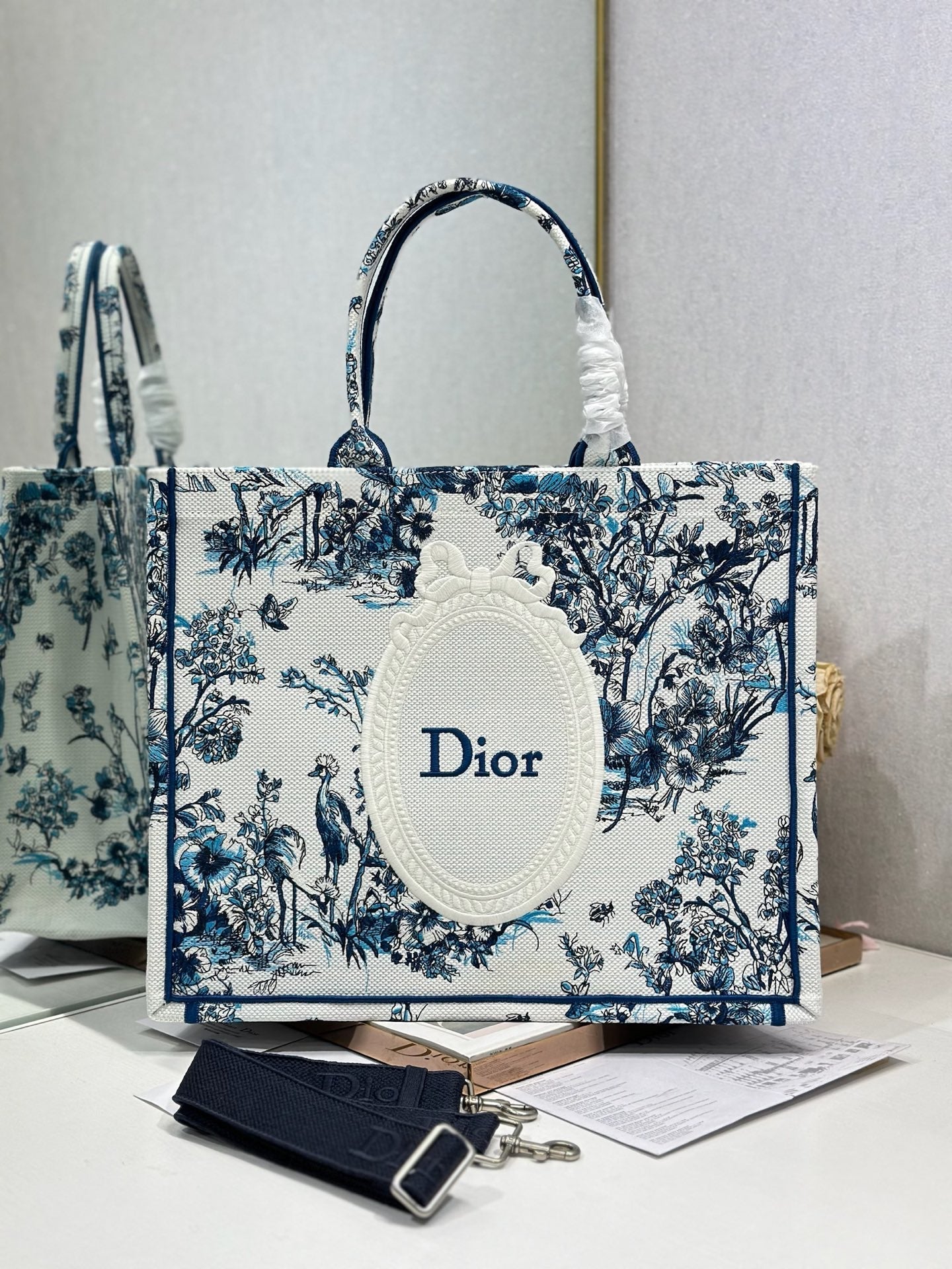 CD Book Tote Blue in Canvas 288091